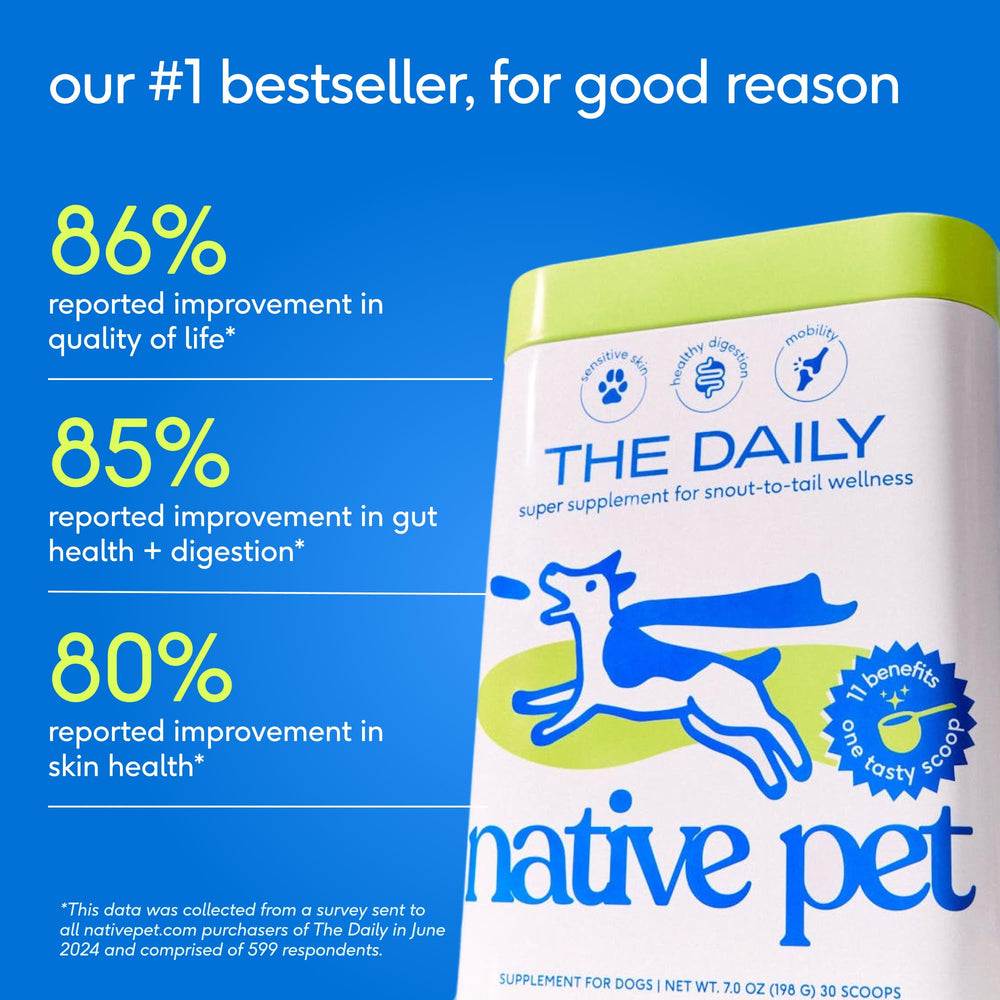 Native Pet salud cerebral y cardíaca con DHA y taurina en polvo.