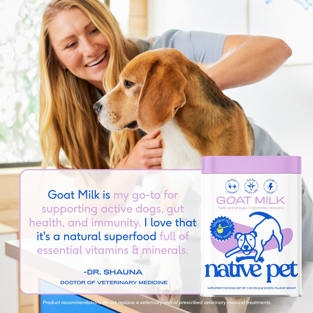 Native Pet envase lata leche cabra conserva frescura, calidad y facilidad de almacenamiento.