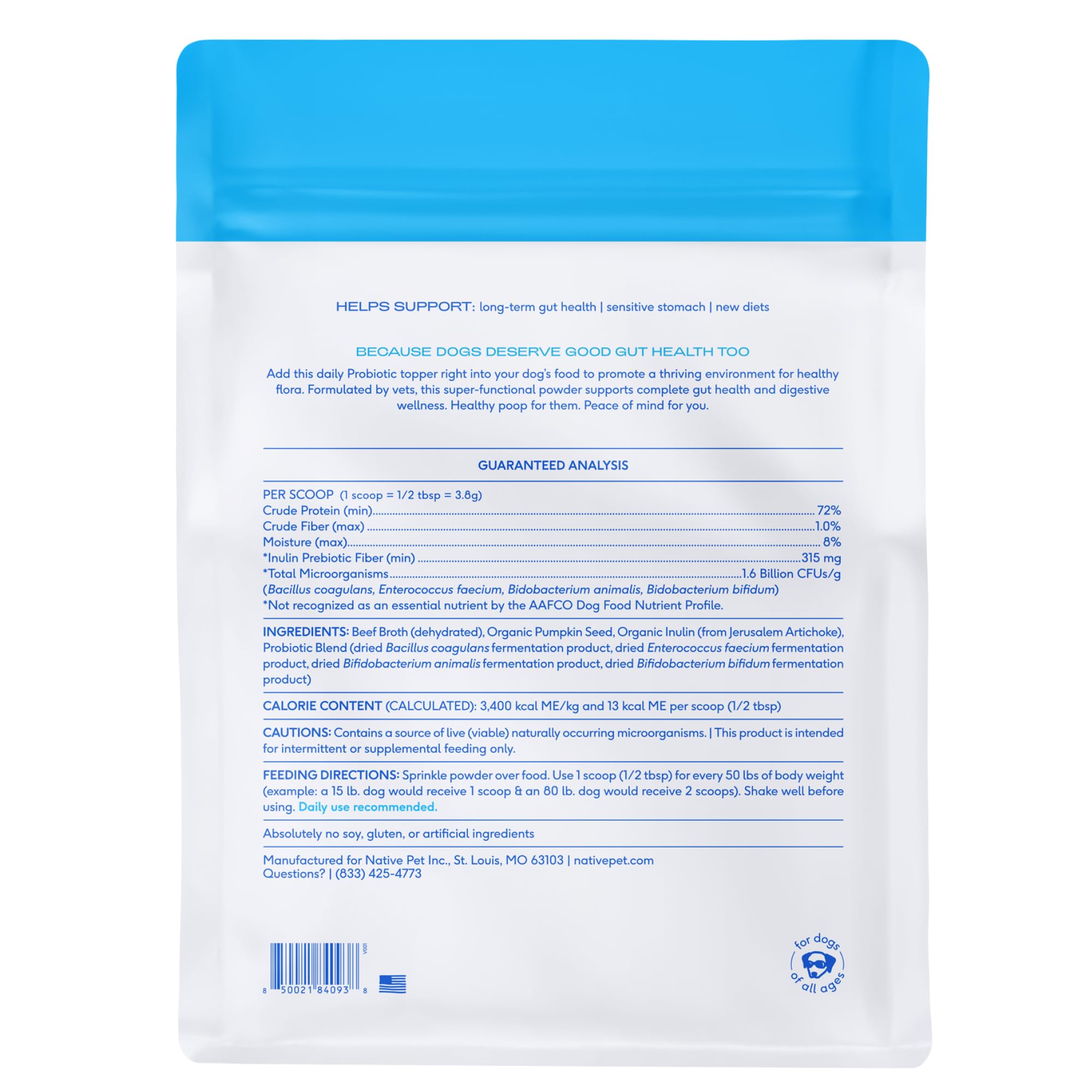 Native Pet Probiotics: mejora la absorción de nutrientes con cada comida.