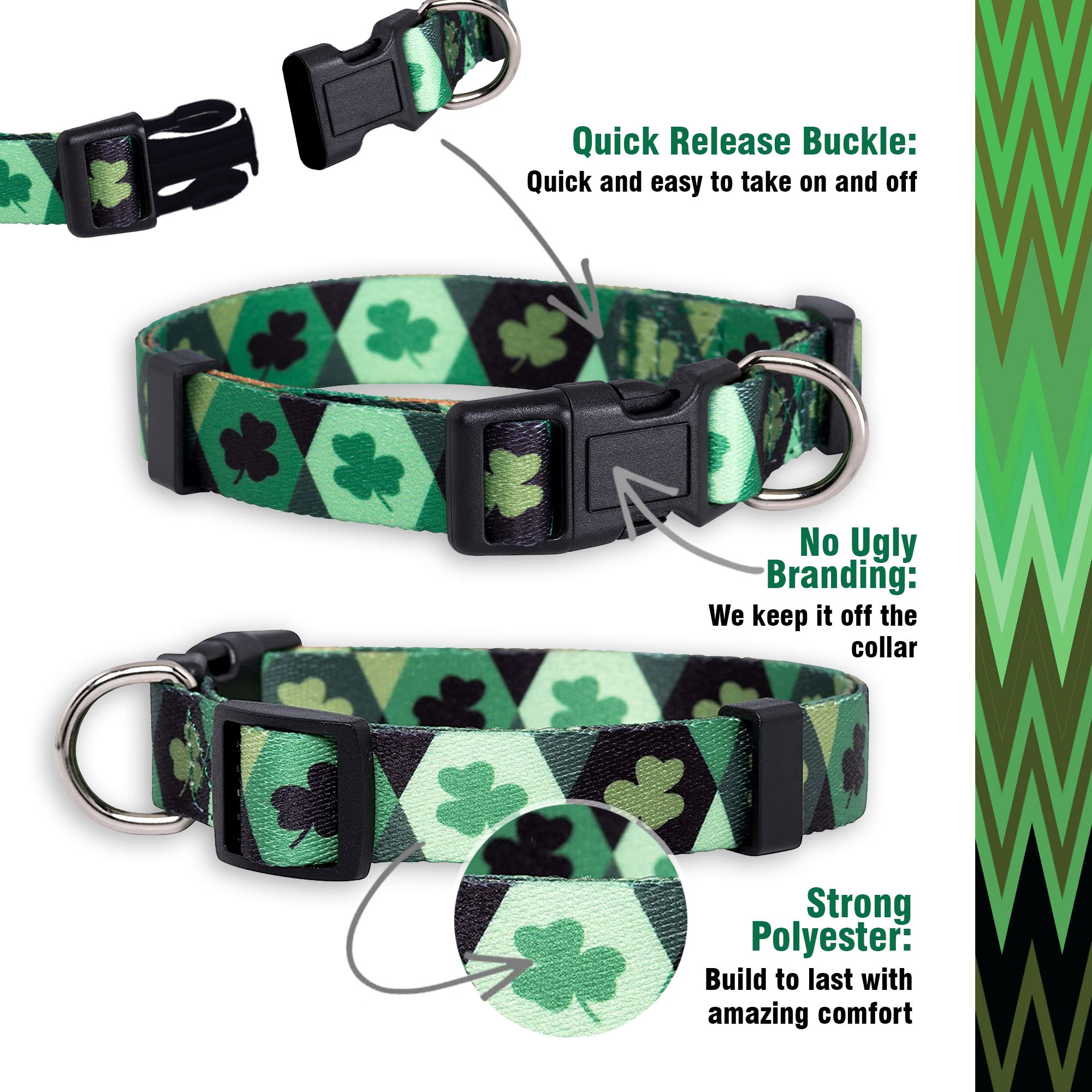 Collar Native Pup con clips de plástico fuertes para sujeción segura.