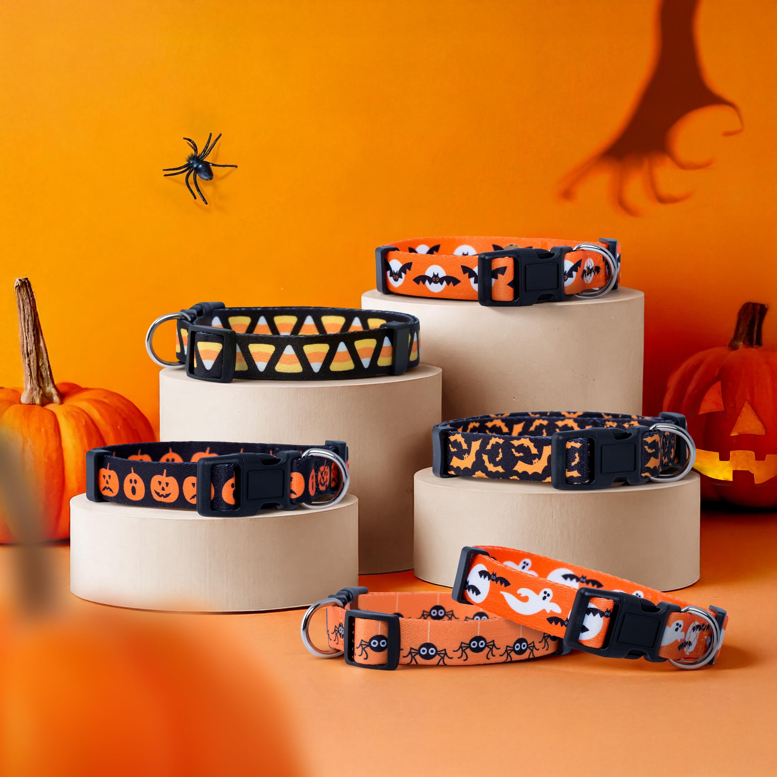 Collar de Native Pup Halloween con bruja, accesorio seguro para disfraces y sesiones de juego.