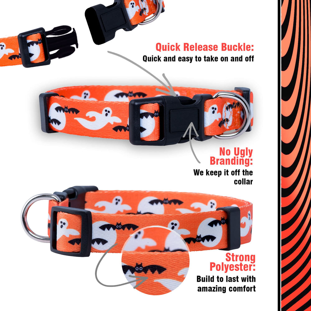 Collar de Native Pup Halloween con murciélago, diseño llamativo para lucir en Halloween.