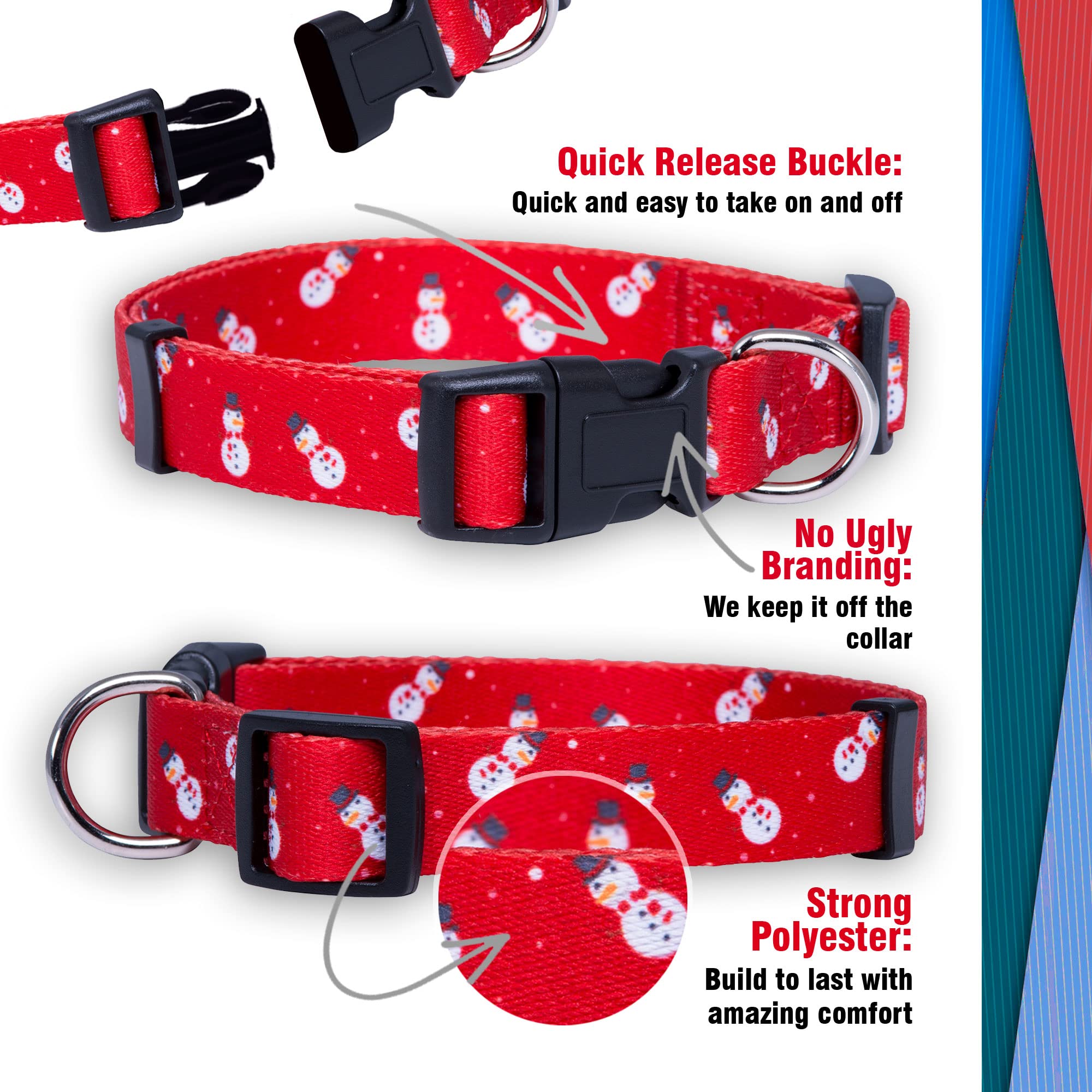 Native Pup collar navidad bastón de caramelo, ajuste seguro