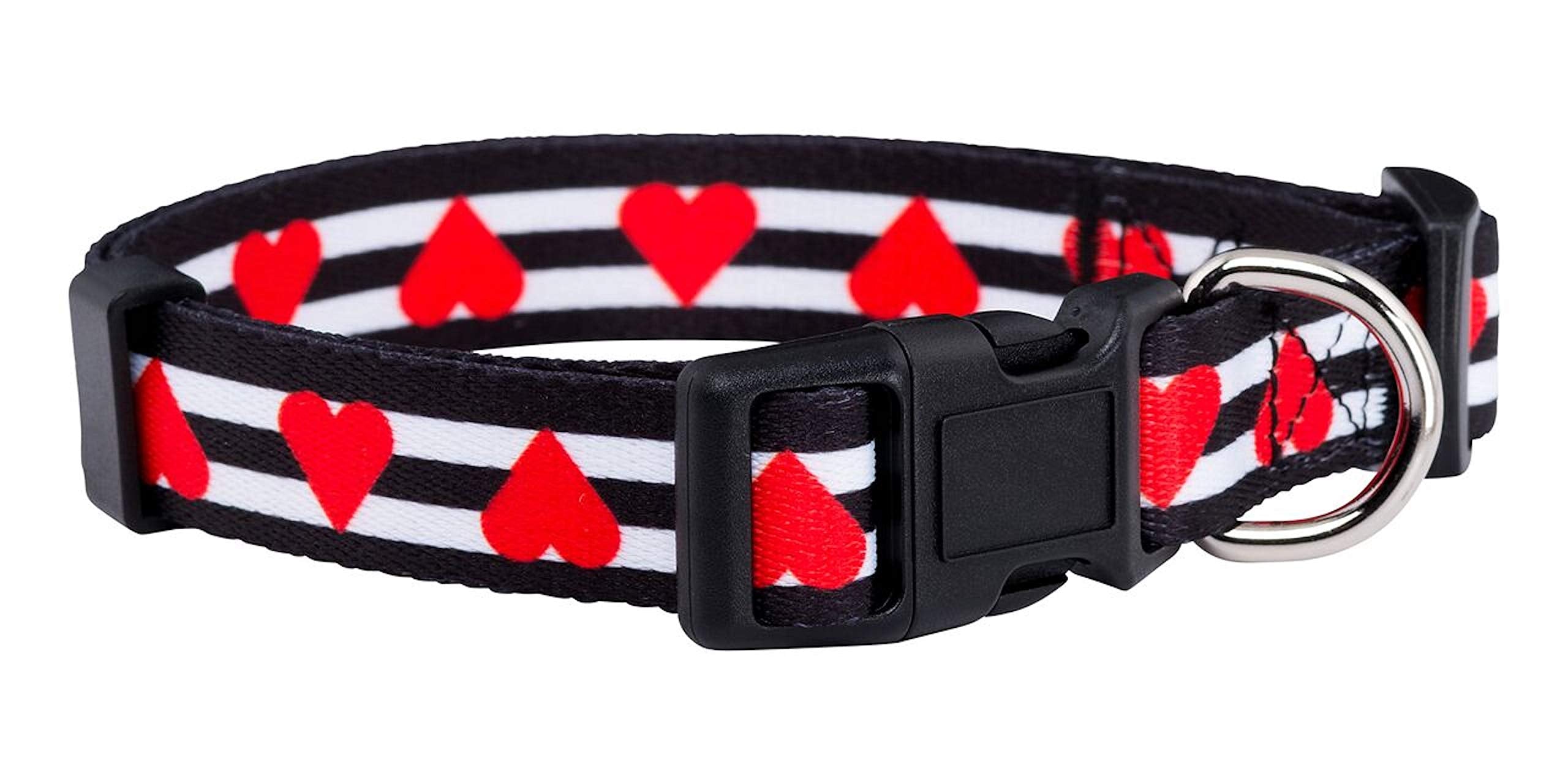 Collar Native Pup San Valentín con corazon rosa, perfecto para paseos diarios.