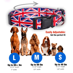 Collar resistente de poliéster Native Pup Union Jack para paseos diarios.