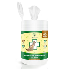 Natouch: toallitas antifúngicas y antibacterianas para perros y gatos, 80 unidades
