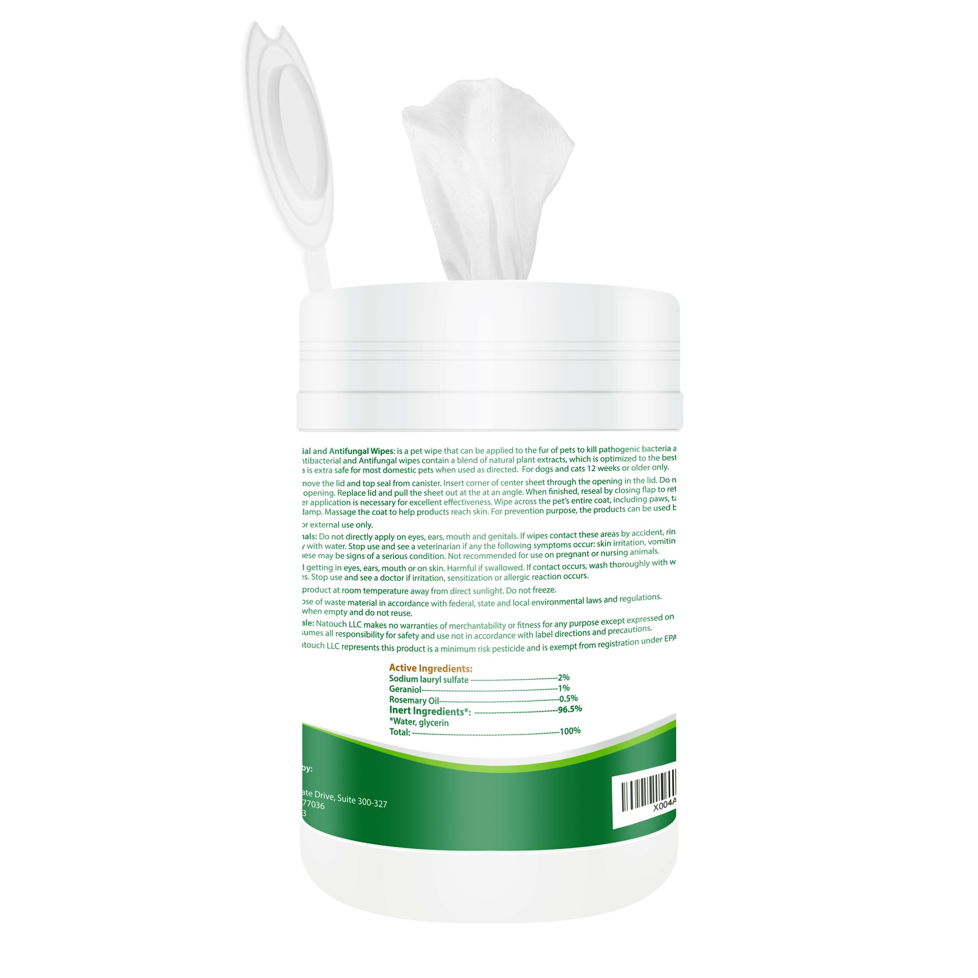 Natouch: toallitas para zonas problema en patas y pliegues, limpieza suave