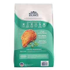 Natural Balance Etiqueta Sin Granos, destaca pollo como proteína principal.