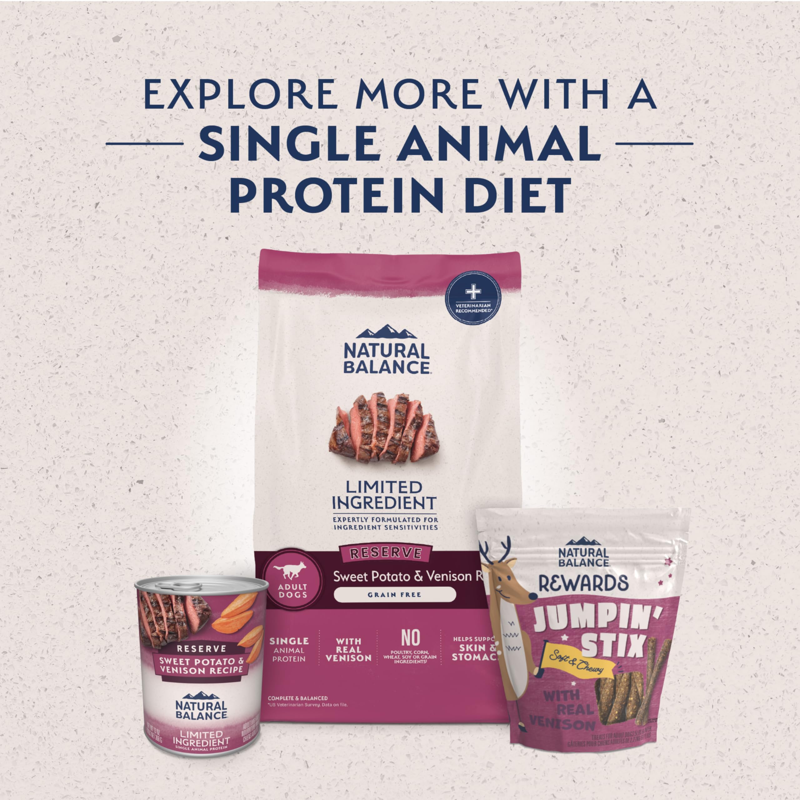 Natural Balance nutrición completa con venison y batata dulce