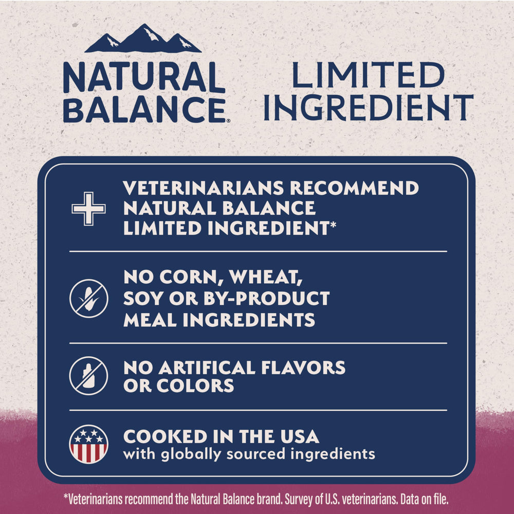 Natural Balance sin maíz trigo soja, fórmula sin alérgenos comunes