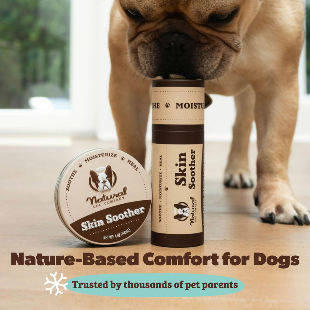 Natural Dog Company Bálsamo Calmante para Piel de Perros, cuida vientre y áreas sensibles.