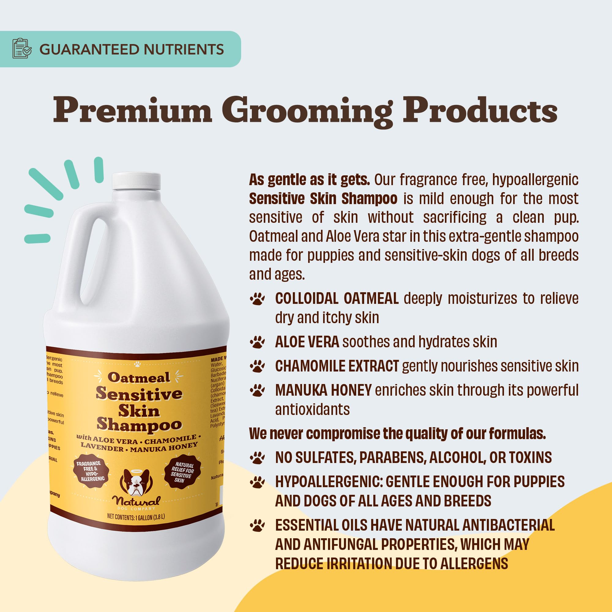 Natural Dog Company champú de uso diluido, ideal para baños frecuentes.