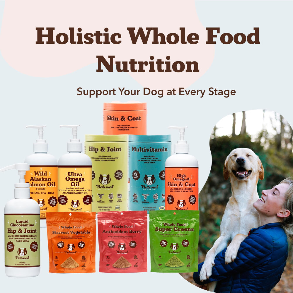 Natural Dog Company cuidado diario para perros felices y activos.
