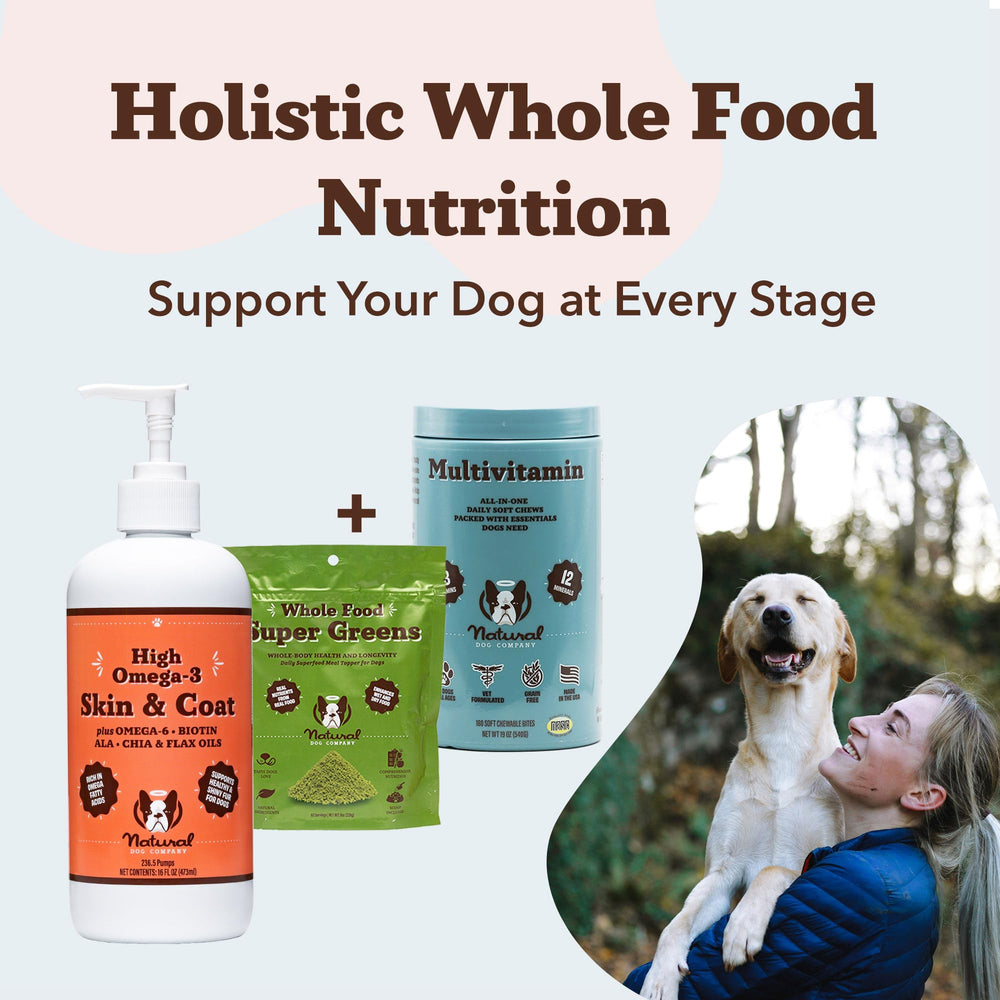 Natural Dog Company uso diario para perros de todas las edades.