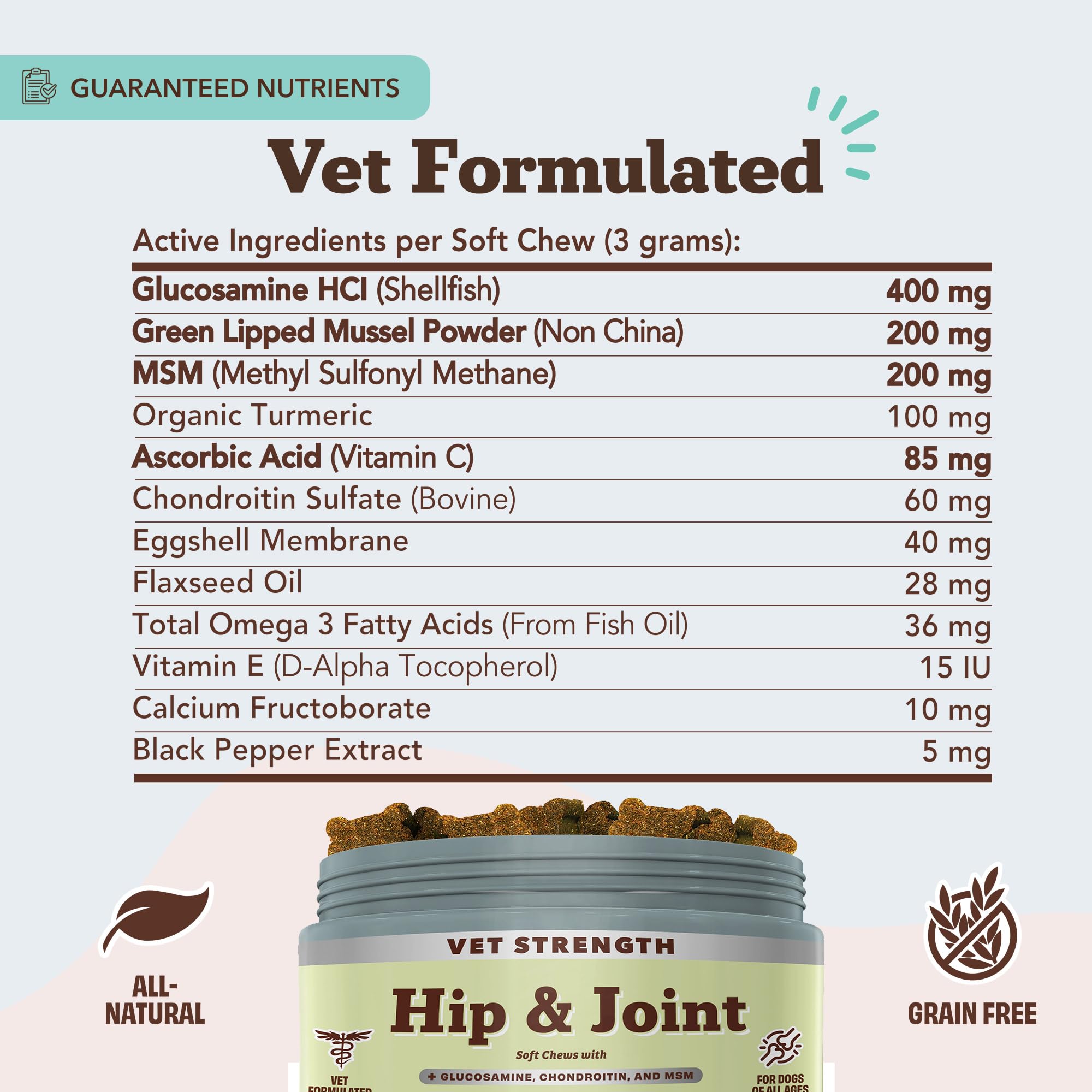 Natural Dog Company etiqueta mostrando ingredientes naturales y transparencia.