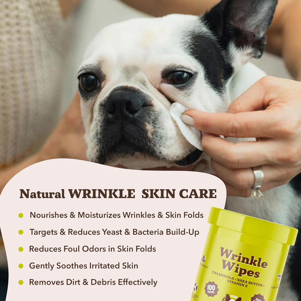 Natural Dog Company limpiador pliegues perro, limpieza respetuosa de la piel.
