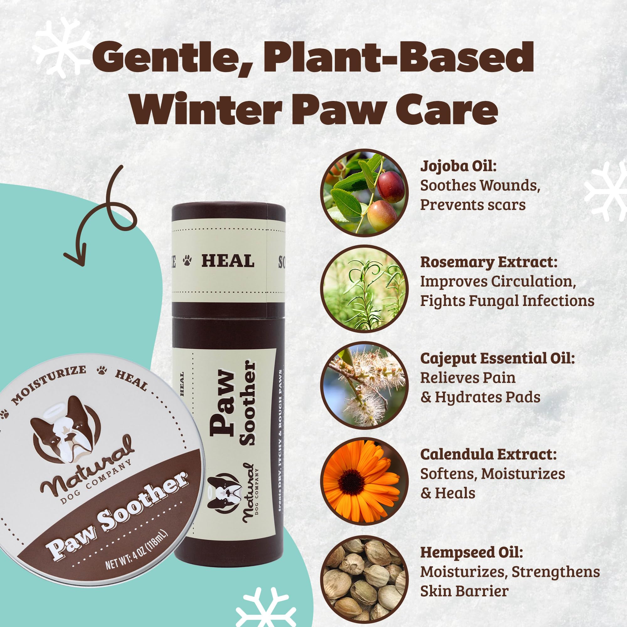 Paw Soother de Natural Dog Company tiene absorción rápida sin grasa.