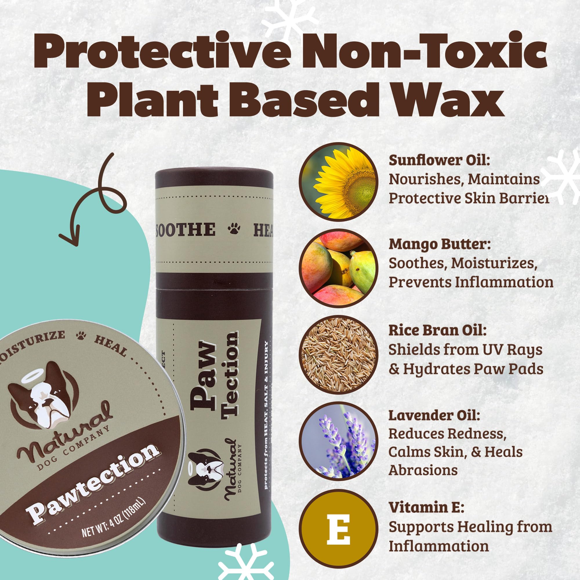 Natural Dog Company PawTection Balm: ceras naturales protegen las patitas