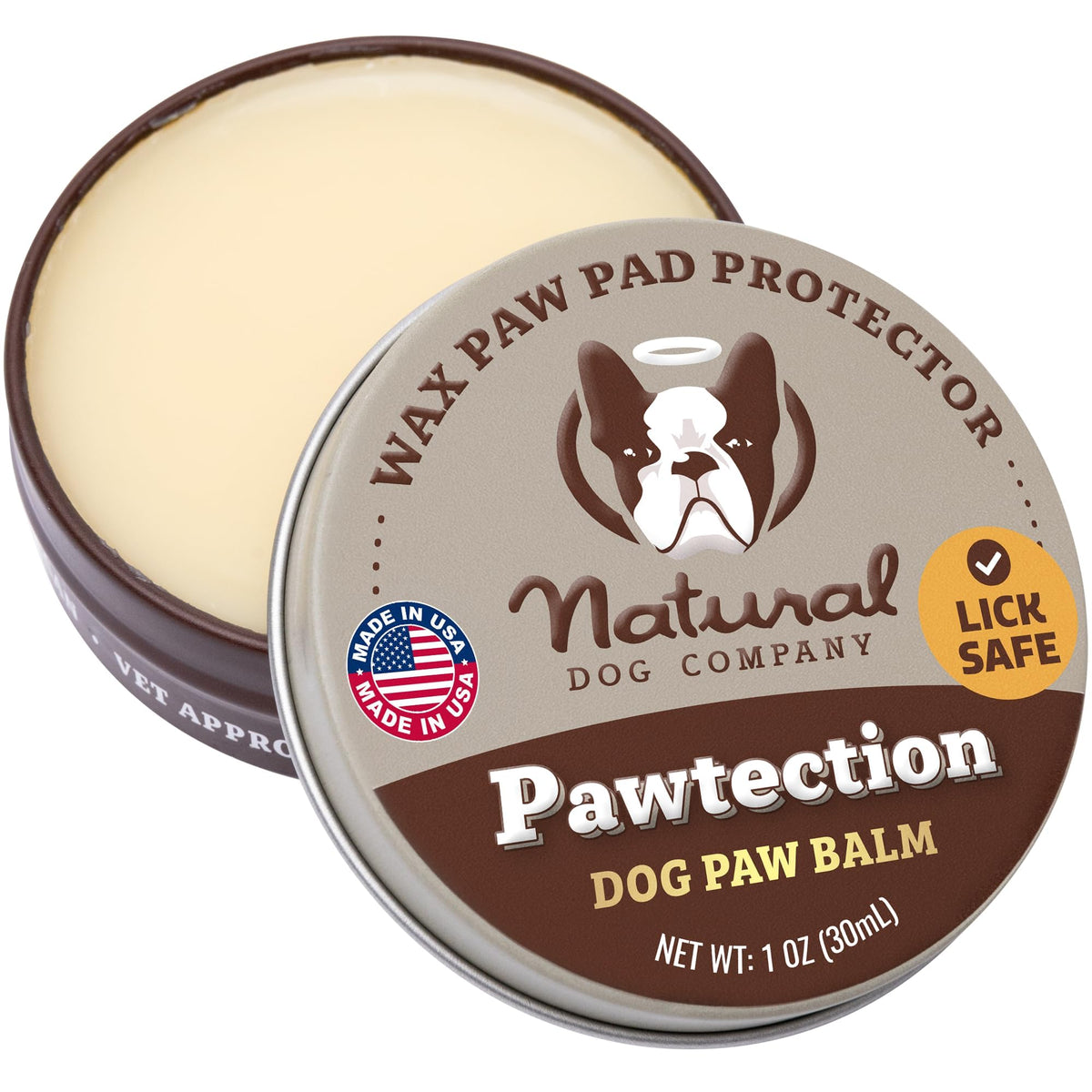 Natural Dog Company PawTection Balm protege las patas en invierno durante caminatas.
