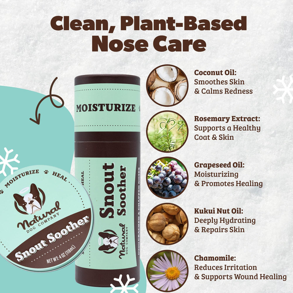 Natural Dog Company Snout Soother cuidado invernal diario.