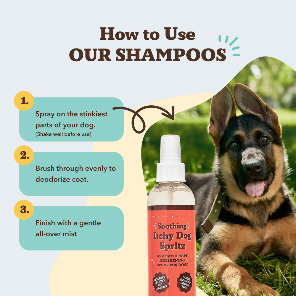 Natural Dog Company Itchy Dog Spritz ayuda a desenredar y acondicionar el pelaje.