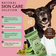 Toallitas XL para perros de Natural Dog Company para patas limpias y entre pliegues.