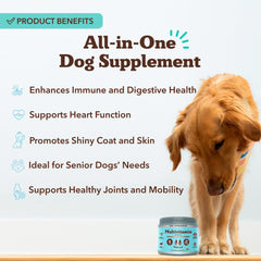 Natural Dog Company Vet Strength Multivitamin, probióticos para apoyar microbioma y digestión.