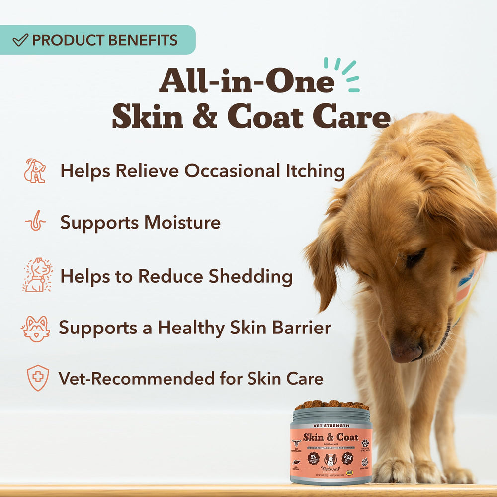 Natural Dog Company Vet Strength Omega barrita nutricional para uso diario y sabor agradable.