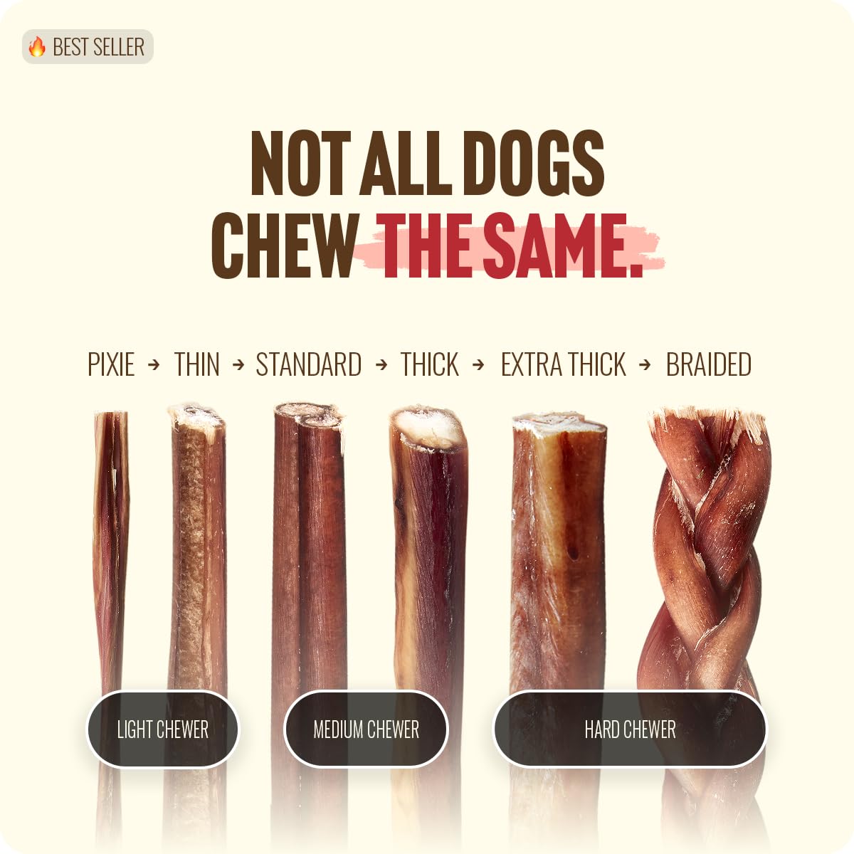 Natural Farm Bully Sticks calidad de alimento para perros.