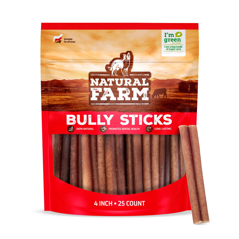 Natural Farm bully-sticks olor neutro 4 pulgadas para premiar sin desorden