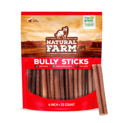 Natural Farm bully-sticks olor neutro 4 pulgadas para premiar sin desorden