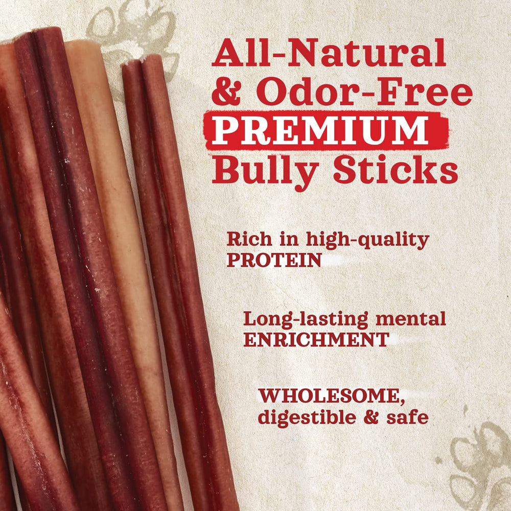 Natural Farm Bully Sticks sin olor de prepucio de res natural, ideal para entrenamiento