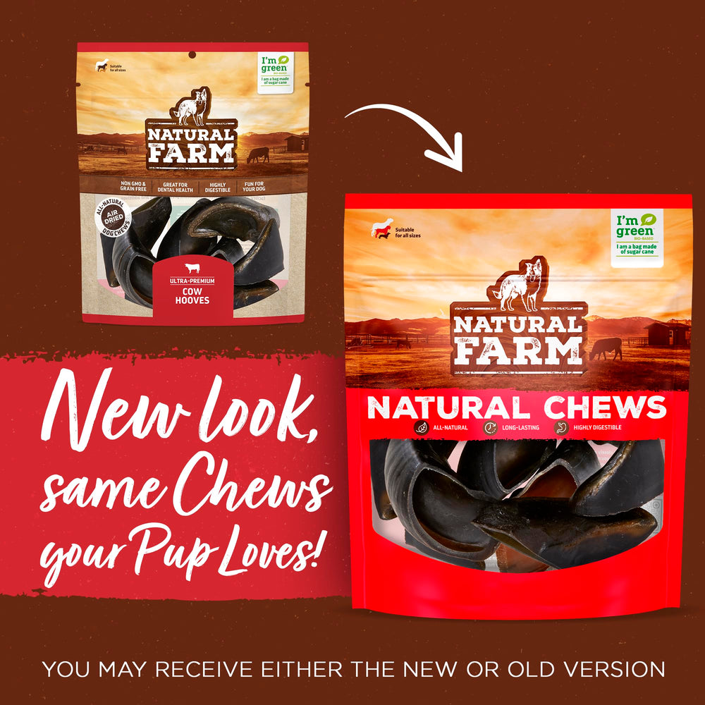 Natural Farm Cascos de Vaca con textura masticable para higiene dental.