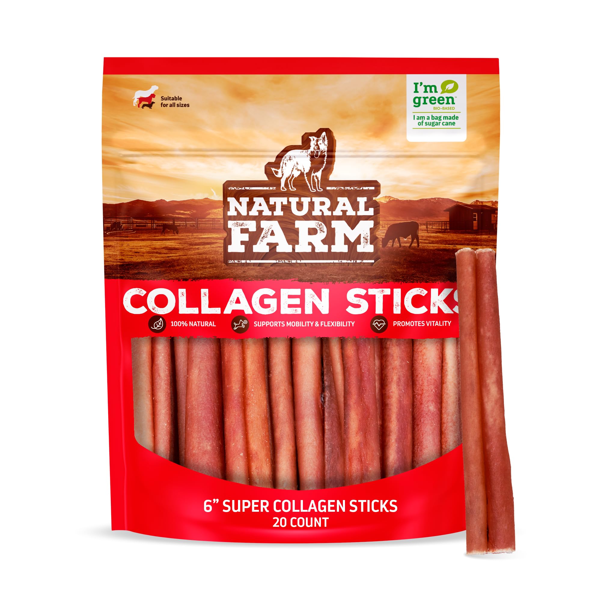 Natural Farm colageno piel angus 100% puro, chuches para perros