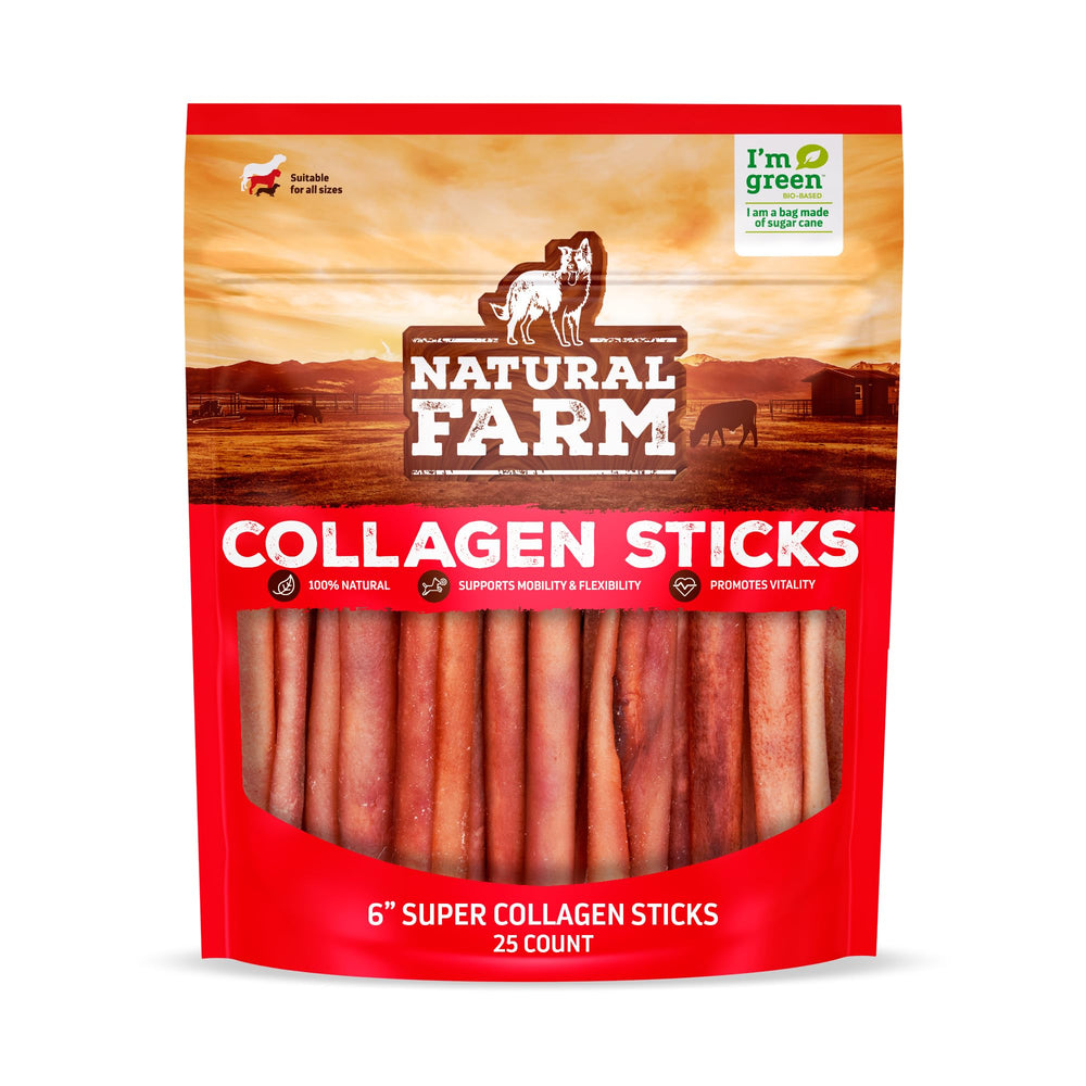 Natural Farm masticables de colágeno para perro, sin olor y con textura duradera.