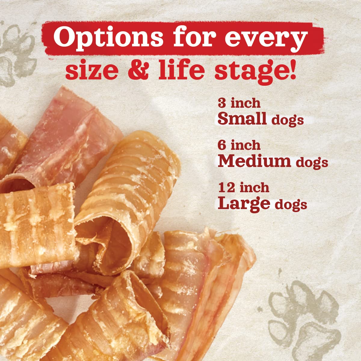 Natural Farm tráquea de res sabor natural, apta para perros sensibles