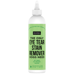Natural Rapport quita-lágrimas para perros con botella, limpia manchas de ojos de forma segura.