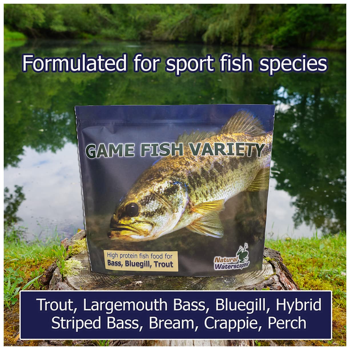 Natural Waterscapes pellets para uso con alimentadores automáticos en estanques.