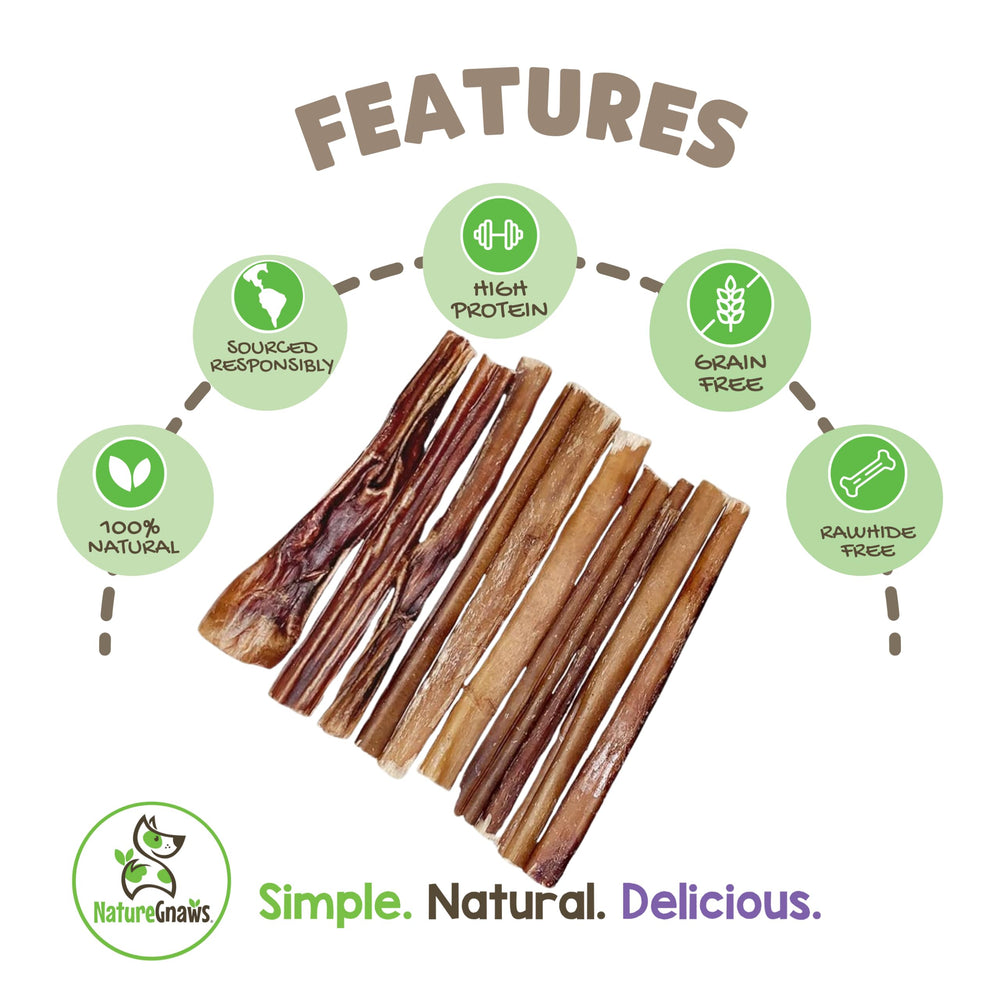 Nature Gnaws empaque de palitos de res 1-3 libras, snack natural para perros.