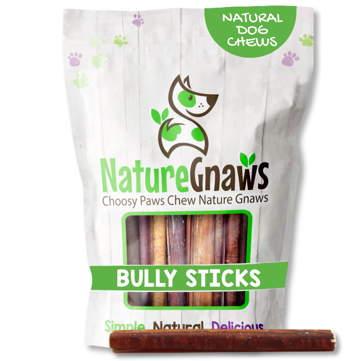 Nature Gnaws palitos-grandes-de-res para perros, para morder y calmar.