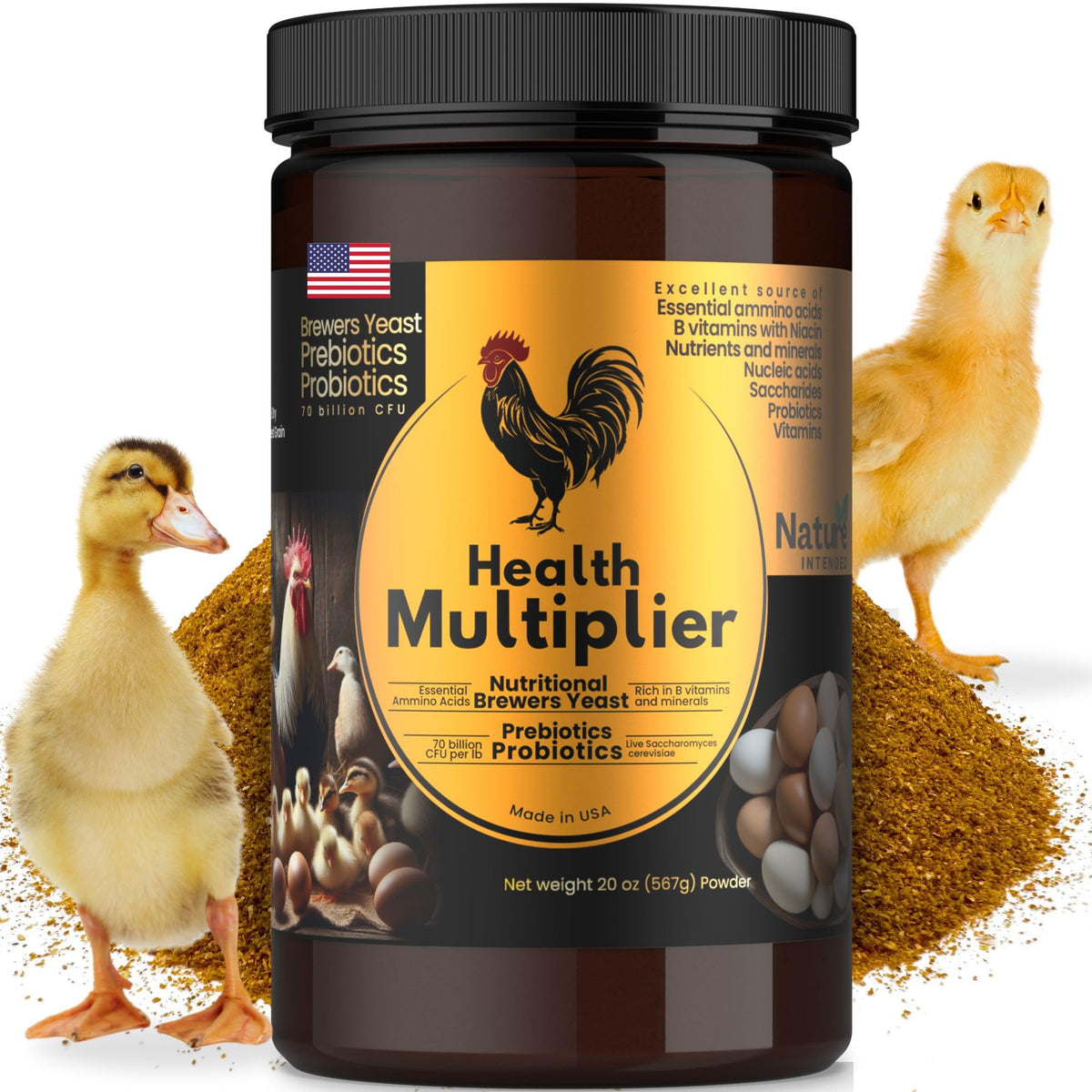 Nature INTENDED levadura de cerveza en frasco, suplemento para aves saludable