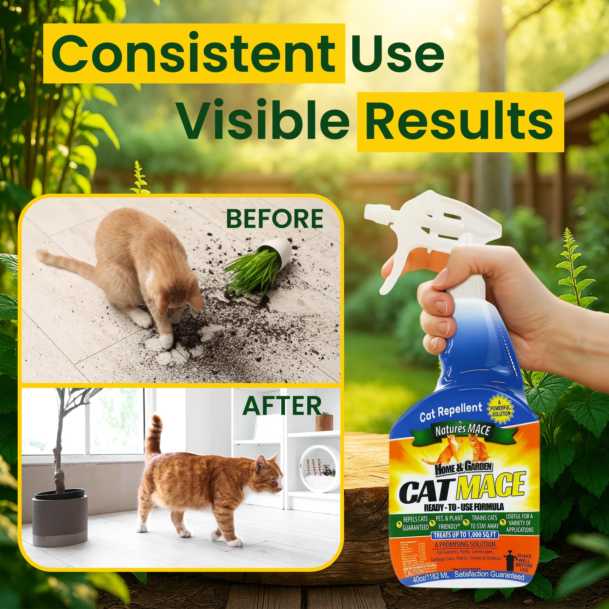 Nature's MACE Cat Mace Deterrent: uso diario para mantener áreas limpias y libres de incidentes.