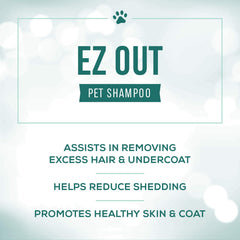 EZ Out Deshedding, masaje de cabeza a cola para pelaje suave.