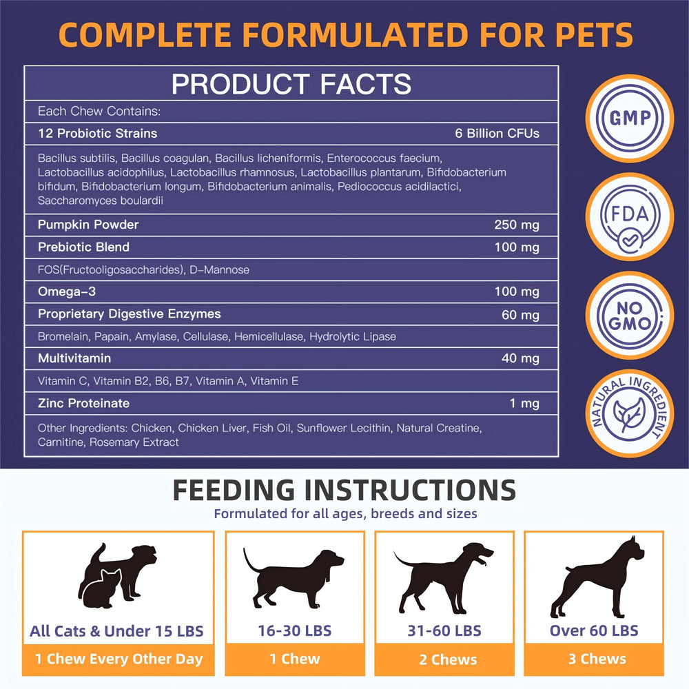 Nature Target Probiotics para perros, empaque hermético para conservar frescura.