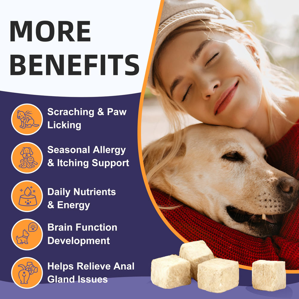Nature Target Probiotics para perros, omega-3 para piel y pelaje saludables.