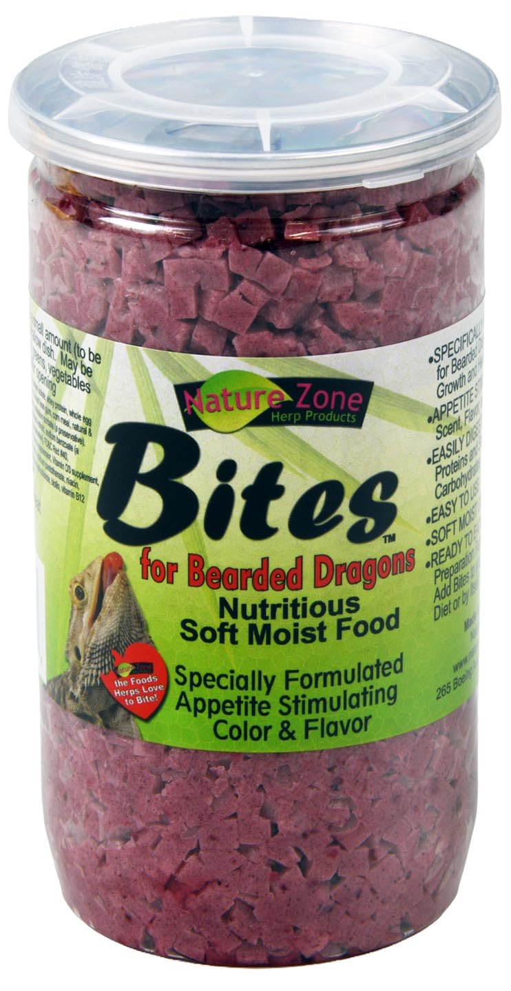 Nature Zone Bites para dragones barbudos, alimento suave y sabroso que apoya el apetito y la digestión