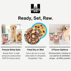 Nature's Diet Ready Raw: sirve seco o rehidratado para perros.
