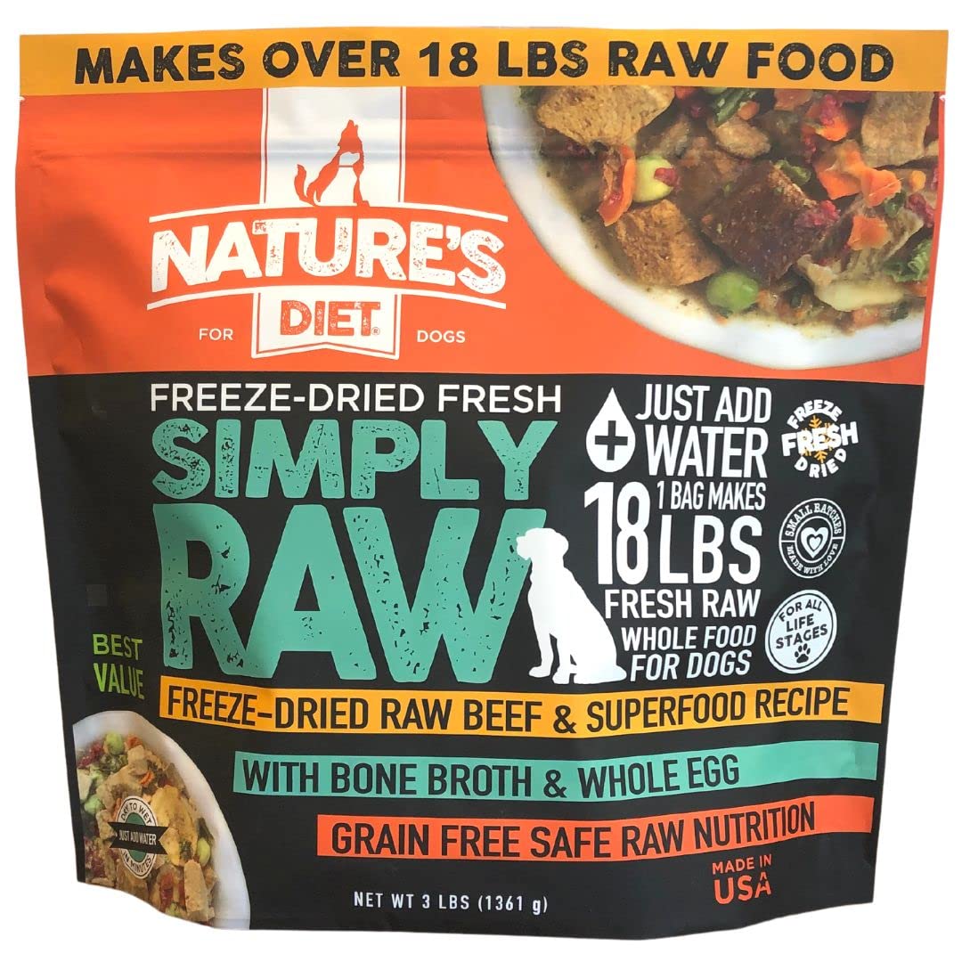Nature's Diet Simply Raw: carne desecada de res para nutrición rápida y natural