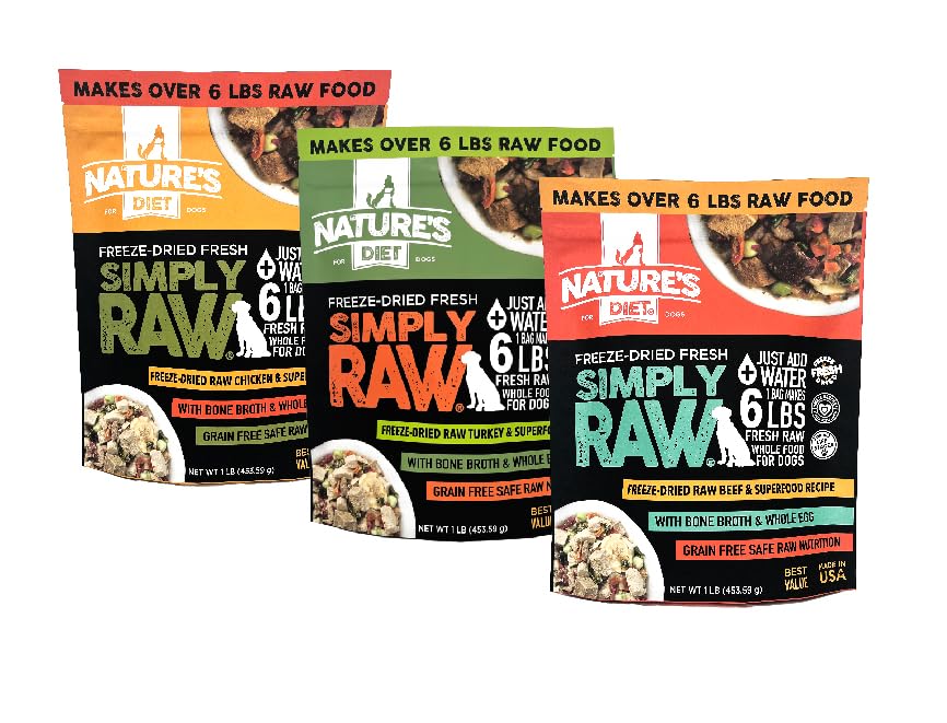 Nature's Diet Simply Raw: comida cruda deshidratada lista para perros al añadir agua