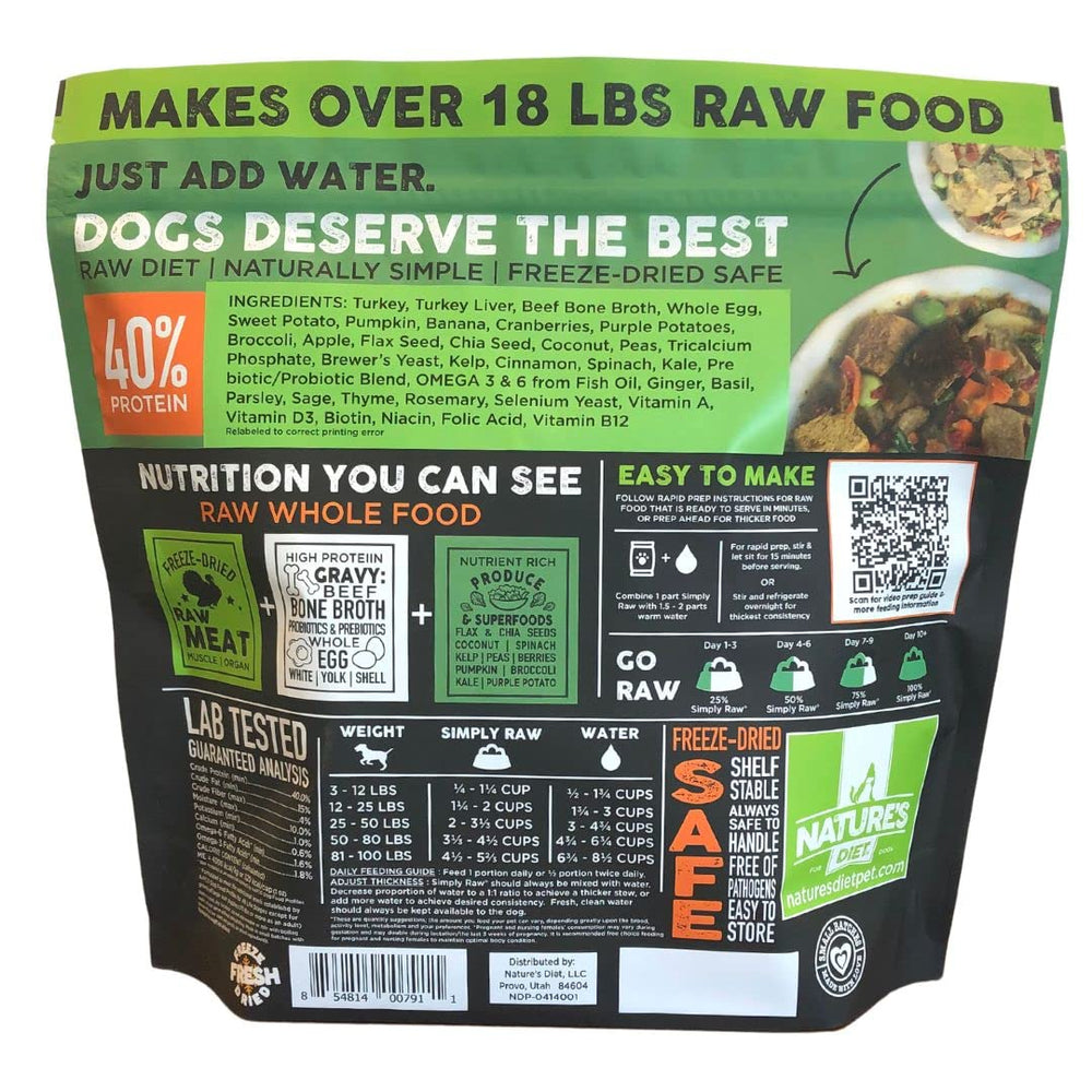 Nature's Diet Simply Raw omega-3-6-9, grasas saludables para pelaje brillante.